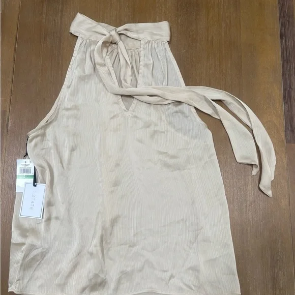 1. State Women's Cream Halter Blouse - Picture 2 of 6